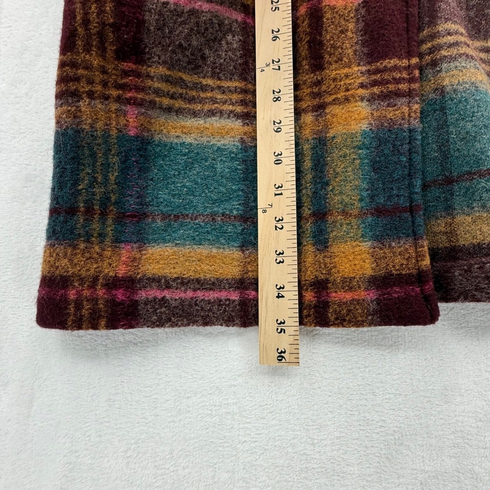 Rachel Zoe Wool Blend Retro Plaid Open Coat Shacket Medium Heritage Cabincore - Picture 6 of 8